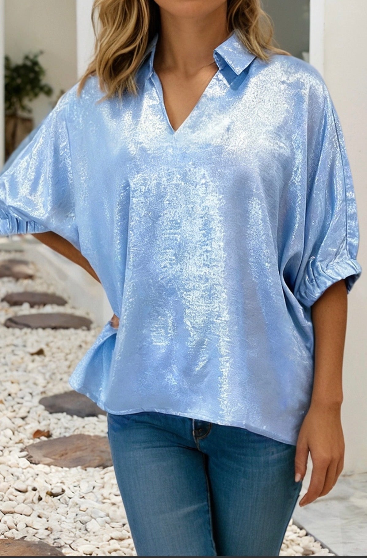 Baby Blue Shimmer Top