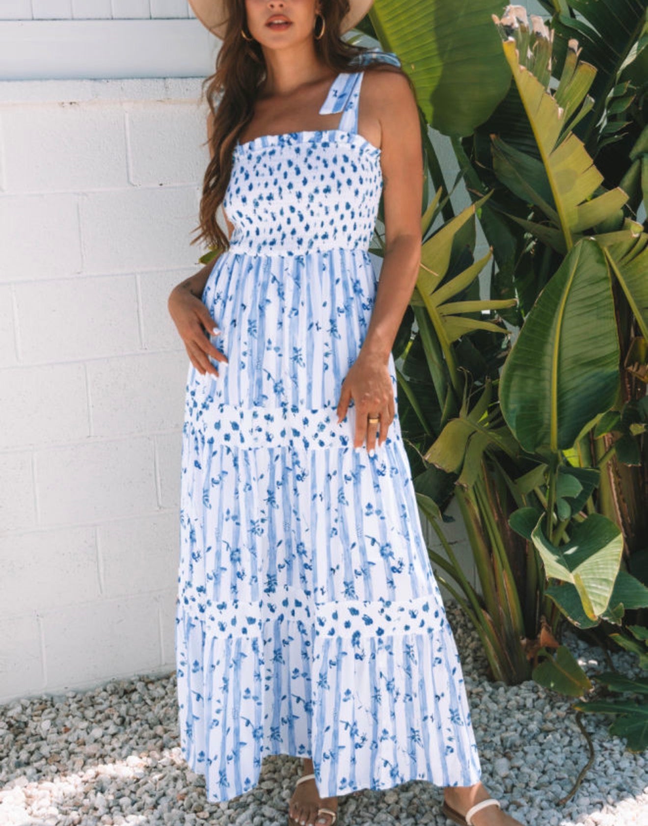 Sky Blue Floral Smocked Dress 🩵