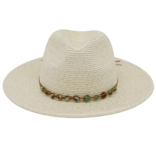 Turquoise Stone Summer Fedora