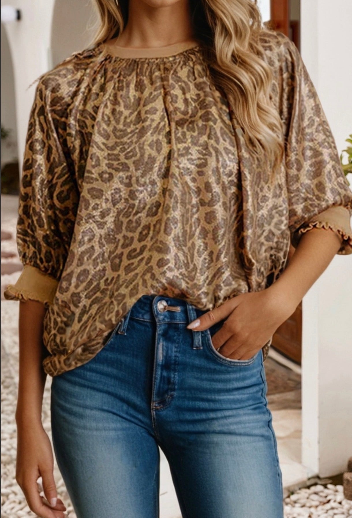 Cheetah Shimmer Top